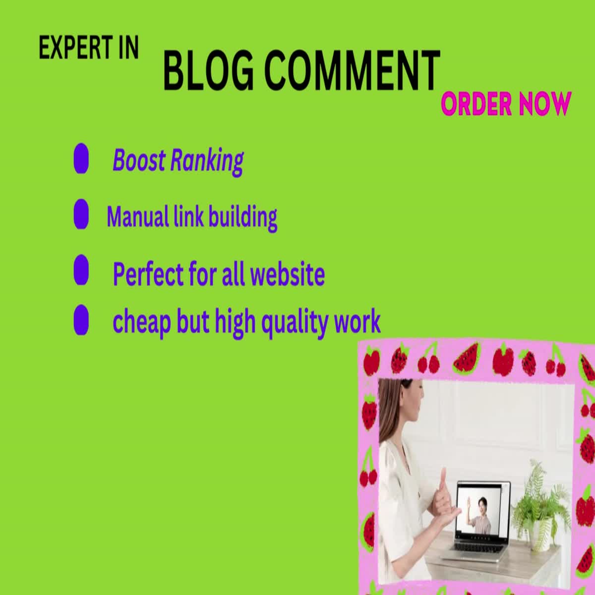  I will build on 100 high authority blog comment backlinks 