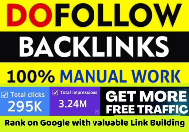 I will provide 50 high authority manual white hat dofollow SEO backlink services for Google ranking