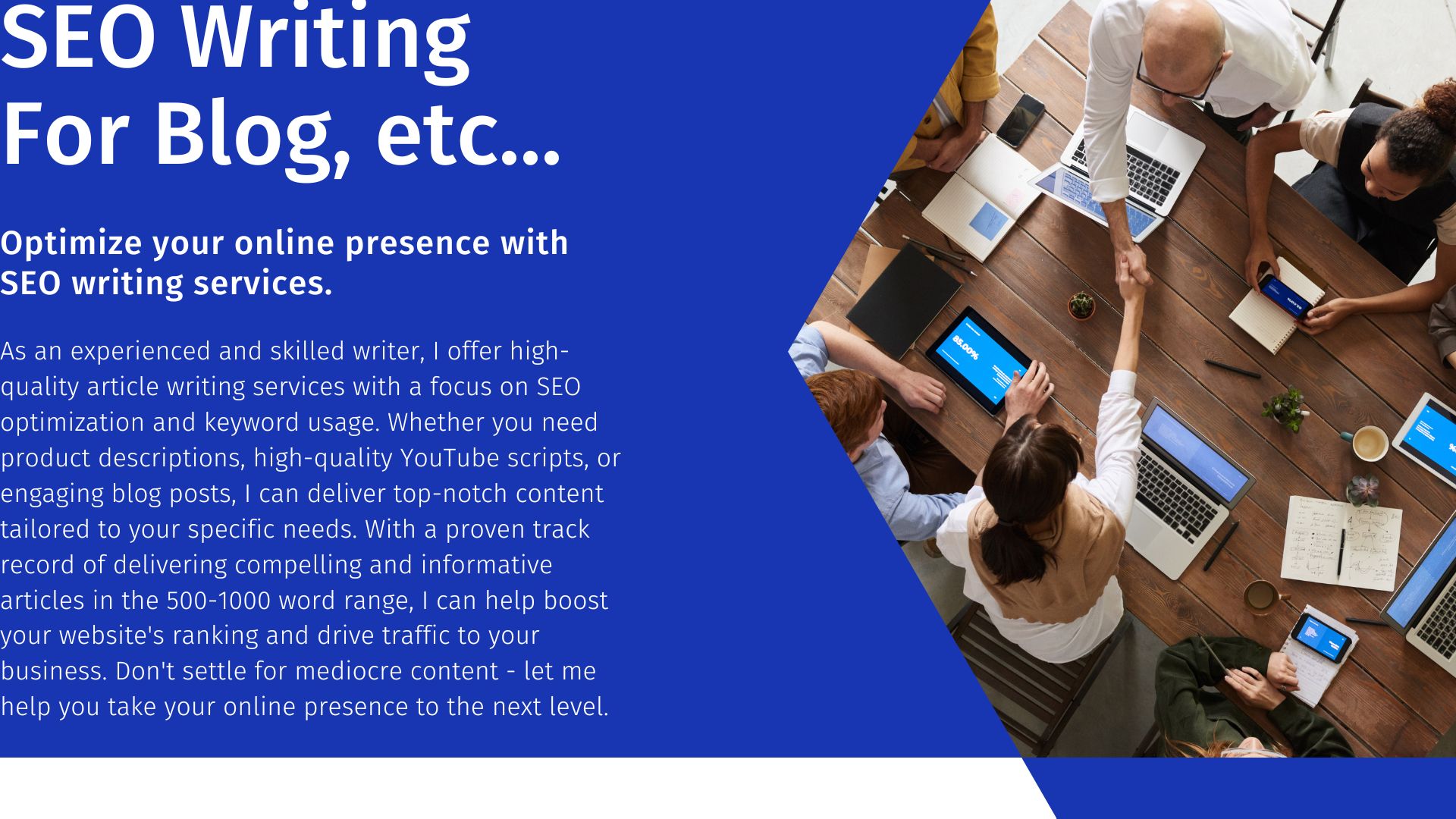 I Will Craft Expertly Written Blog Articles To captivate Your Audience.