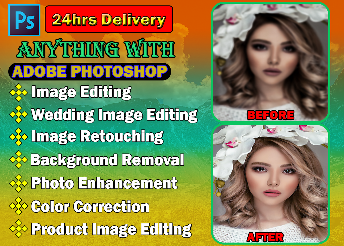 I will do Photo image editing, retouching and headshot editing retouching 