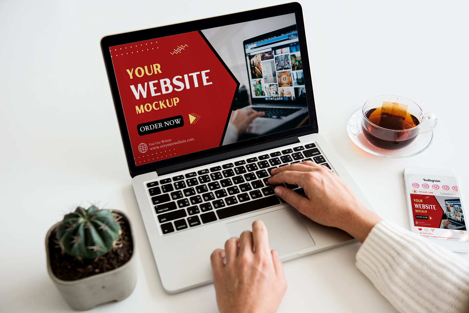 I will design 3d macbook iphone laptop device screen mockup for website, image, ad