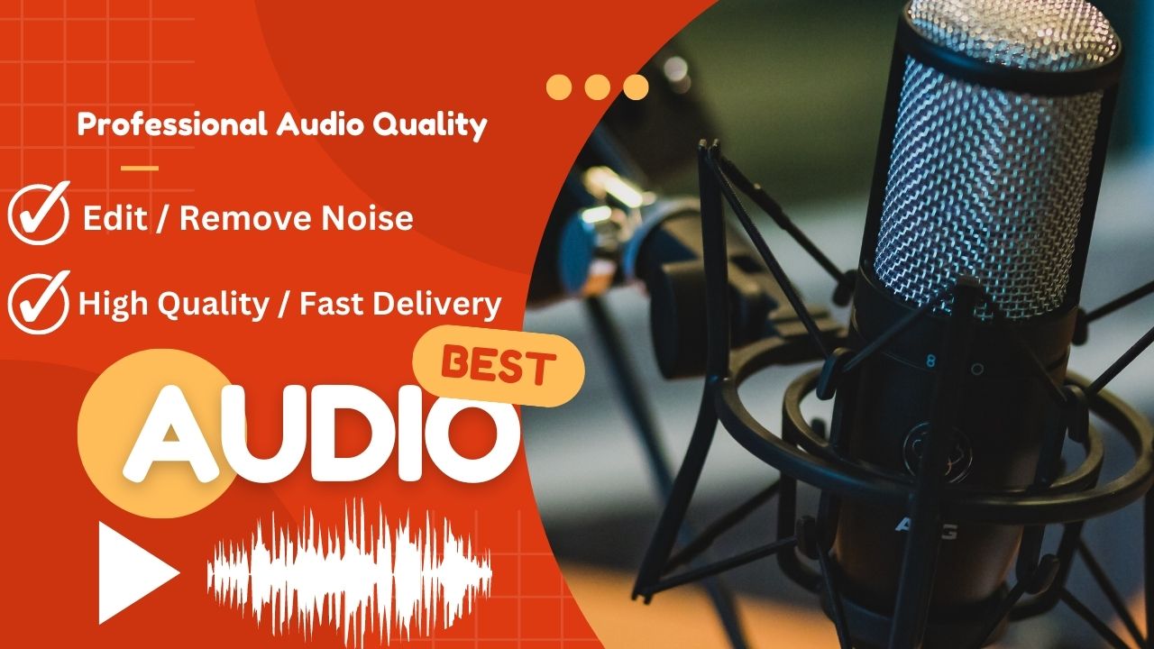 I will do audio editing background noise removal audio repair