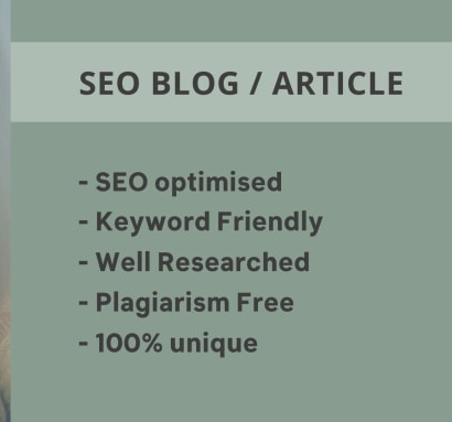 I will write (2) an engaging, SEO optimized article or blog post in 24h