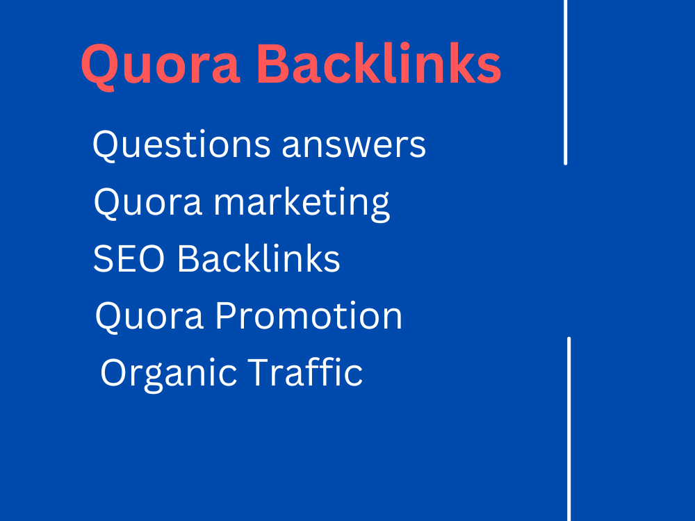 I will provide Backlinks 10 Quora answers