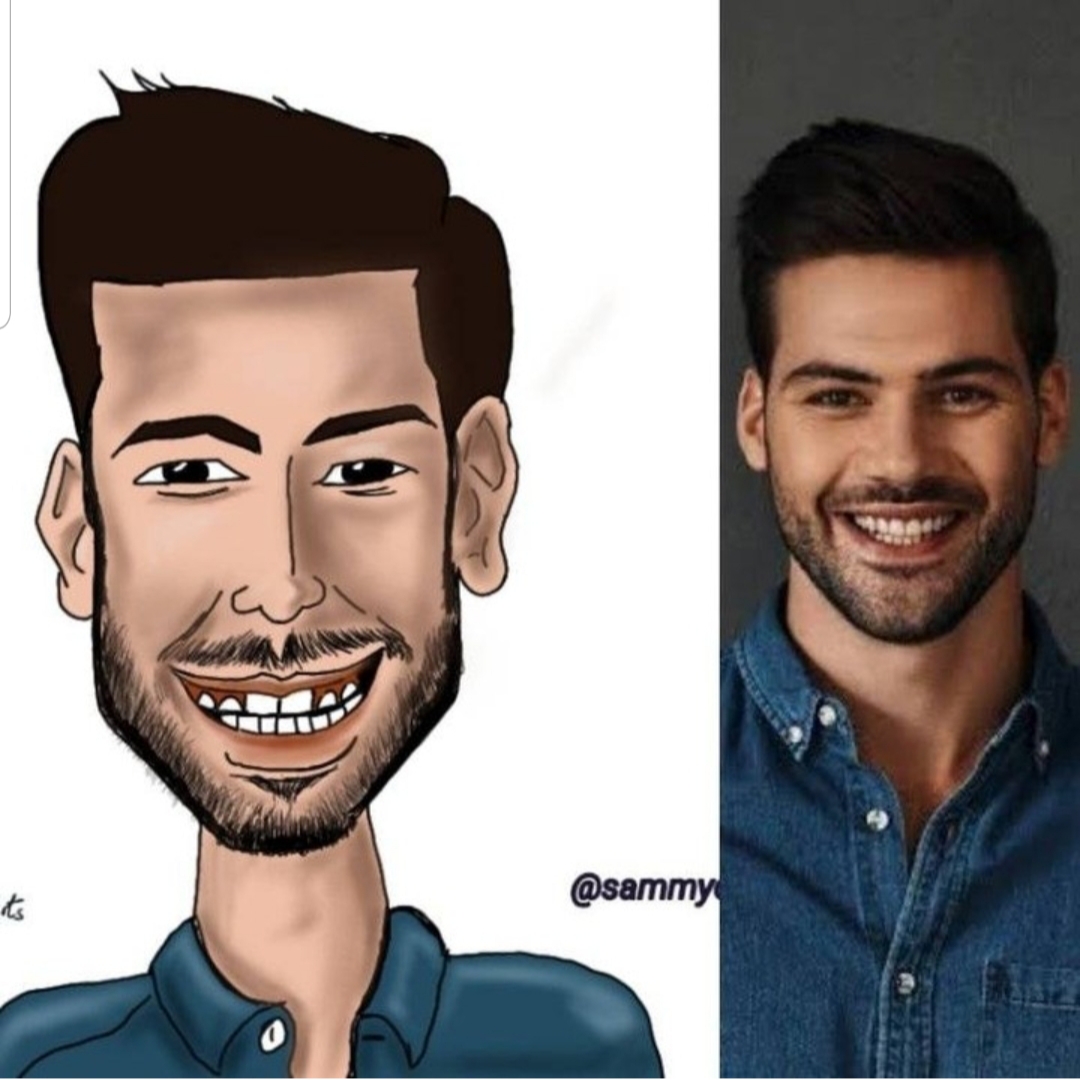 I will draw a digital toon of you in caricature style (Drawn by hand by me)