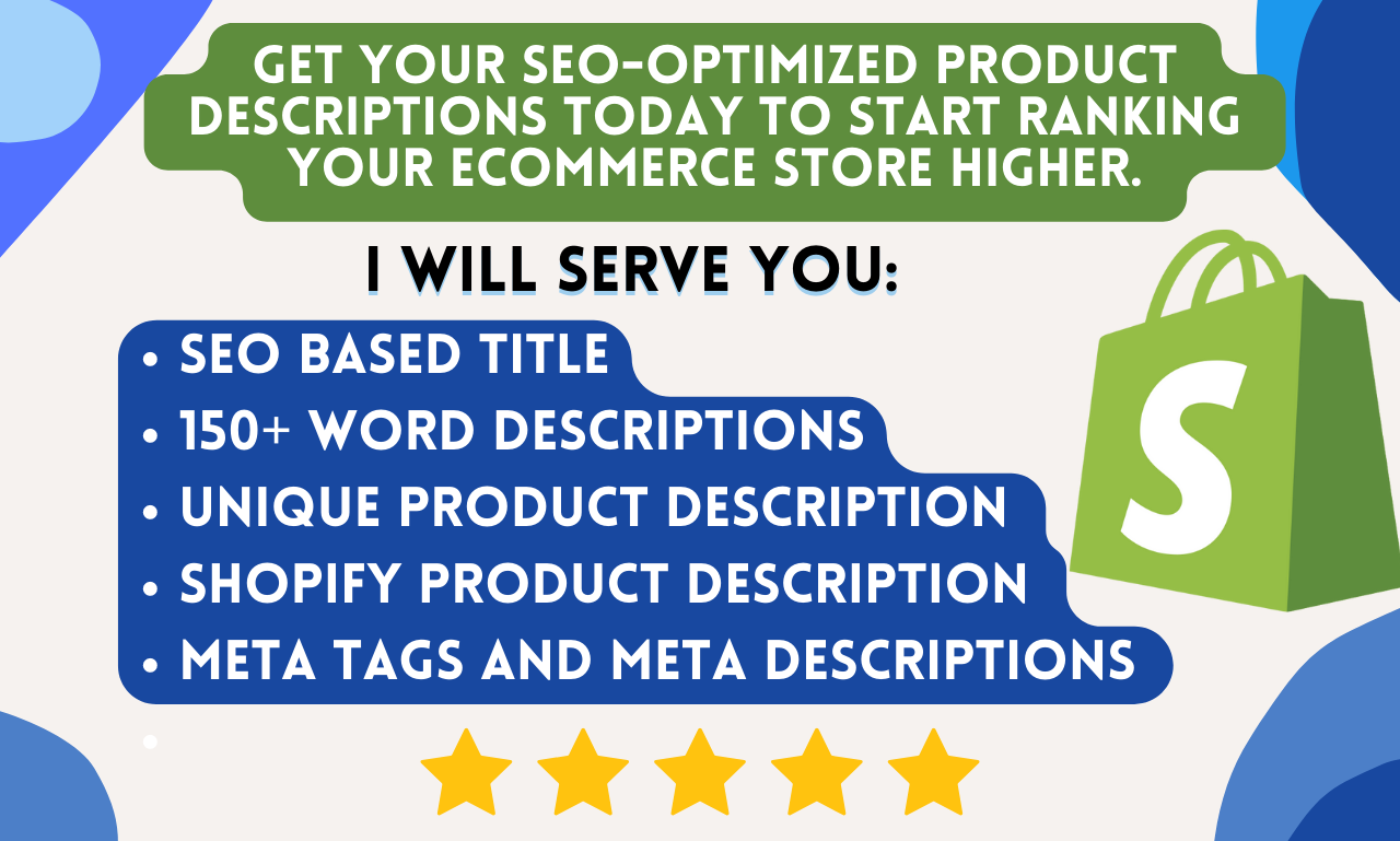 I will write a shopify product description with SEO title