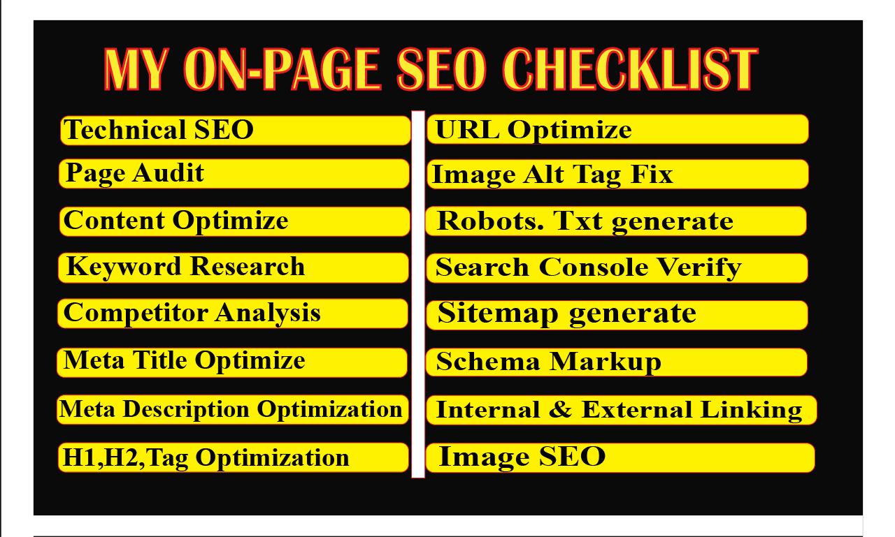 I will do on page SEO and technical optimization of your website