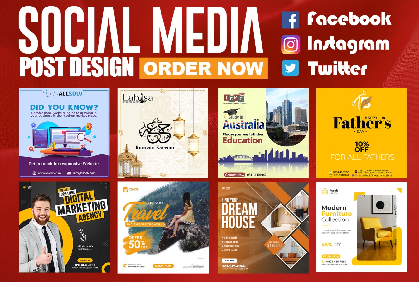I will design a professional attractive social media post design