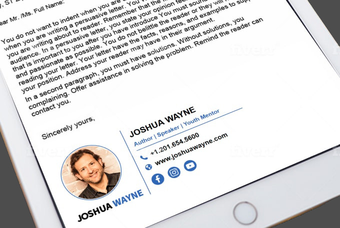 clickable HTML email signature for gmail,outlook, yahoo mail
