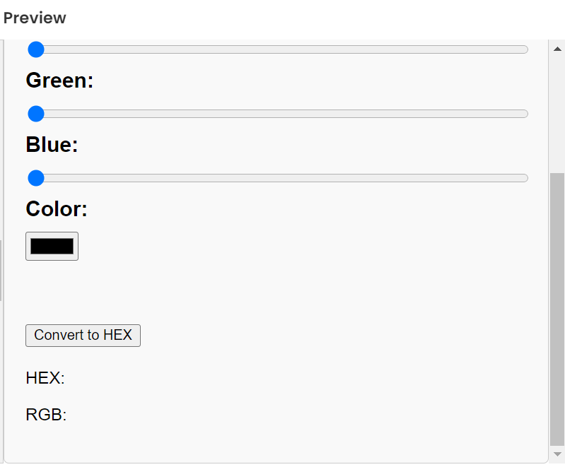 The converted HEX and RGB values