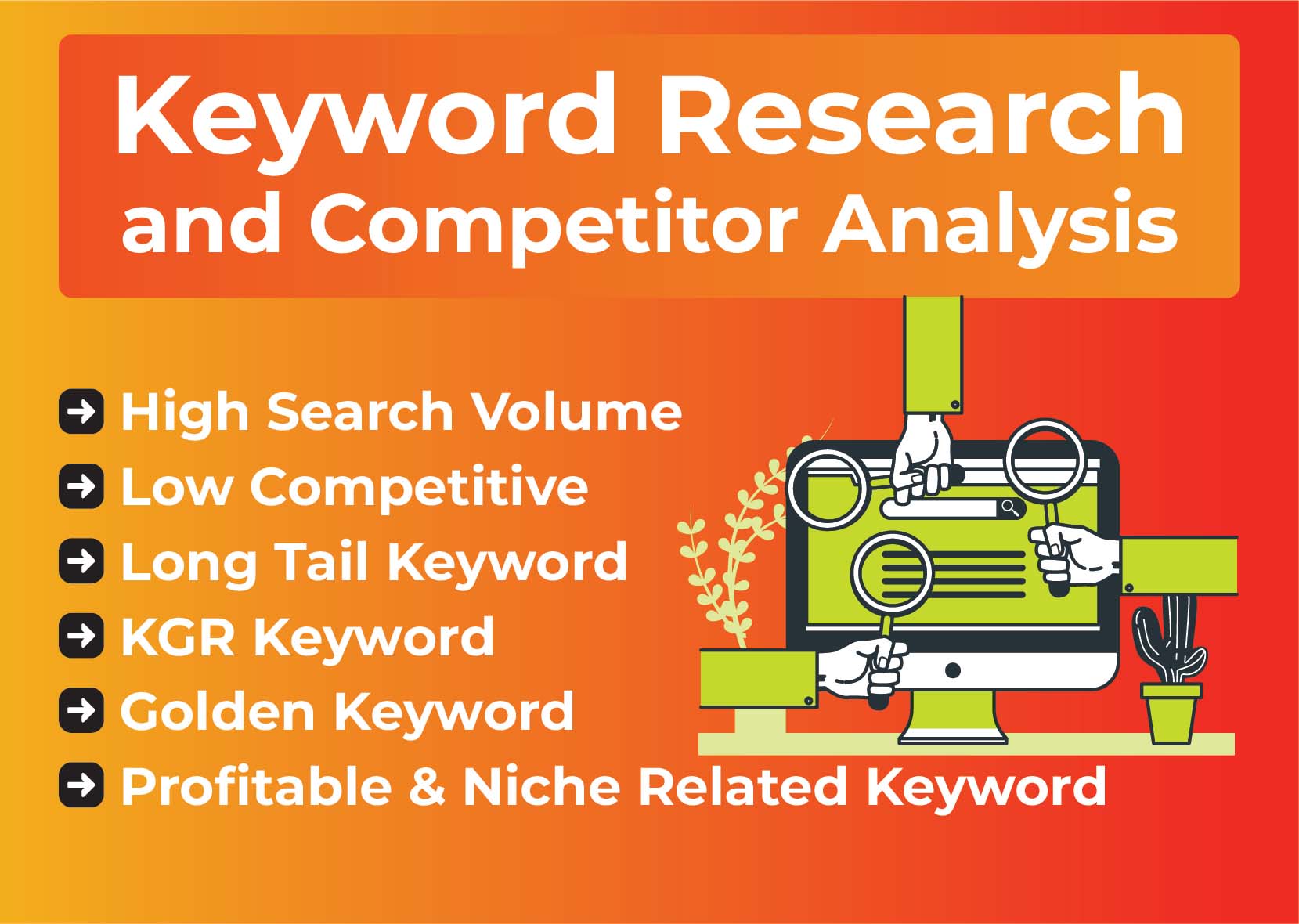 I will do profitable SEO keyword research, competitor analysis and website audit