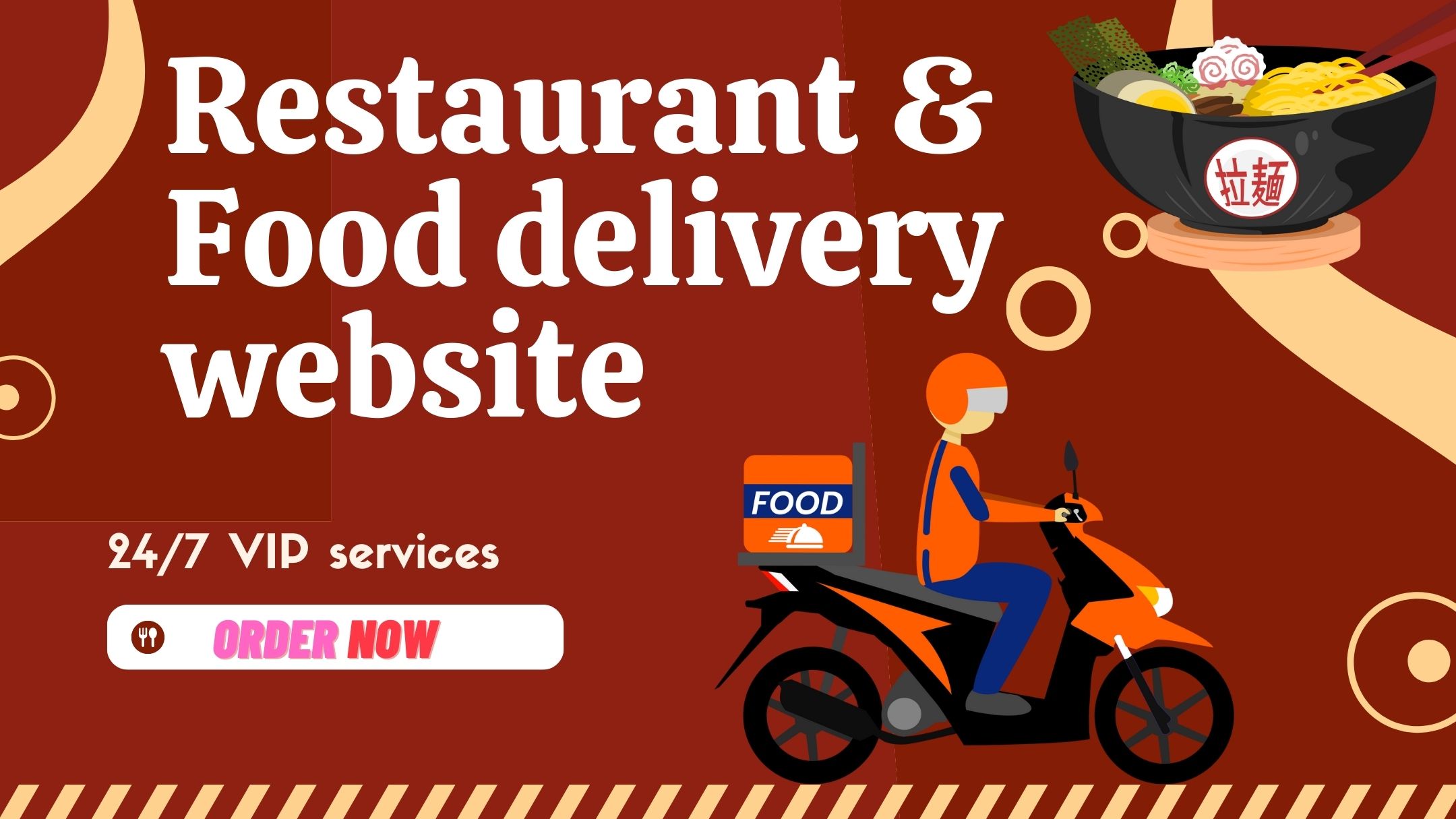 Unique wordpress restaurant website design with food order,  delivery system