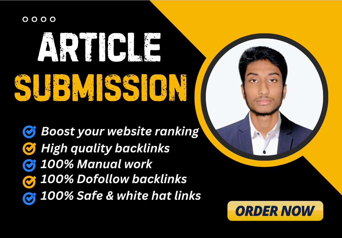 I will Manually Articles Submit 50 High DA Sites for strong Backlink's