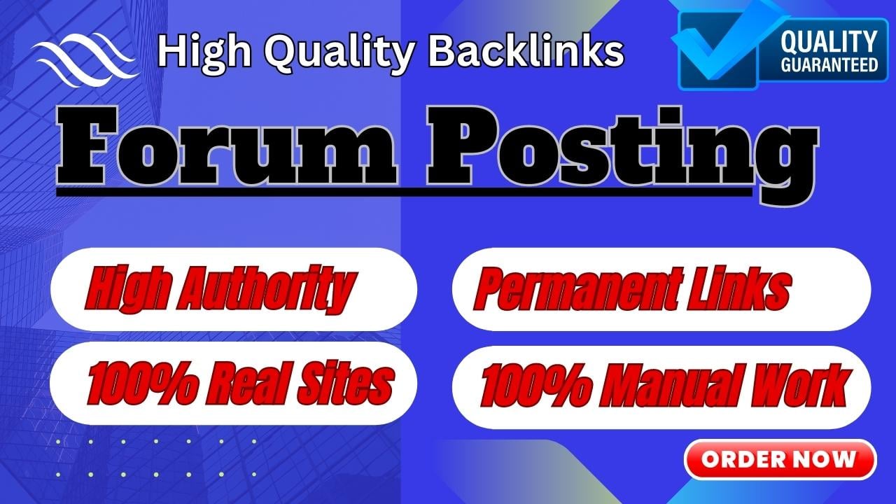 I will do 60 forum posting backlinks manually work hi...