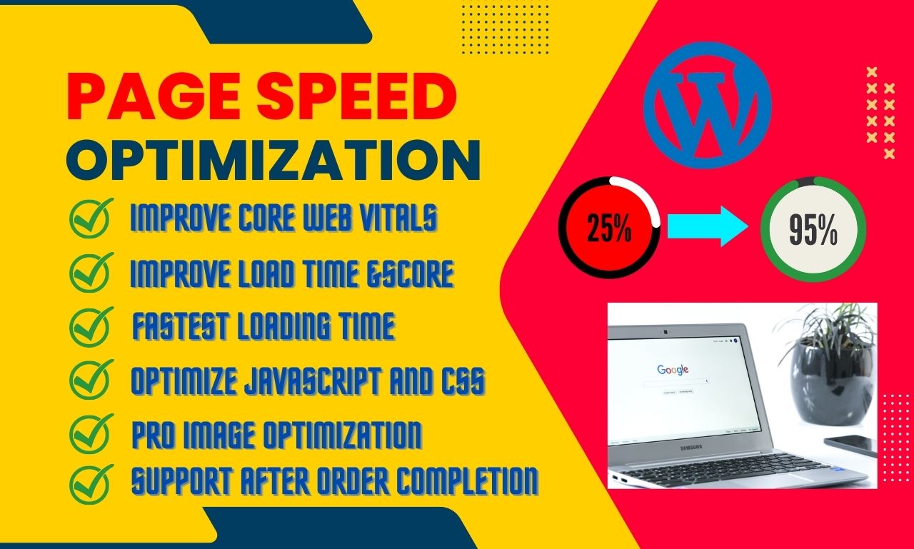 I will speed up wordpress website for google pagespeed insights or speed optimization