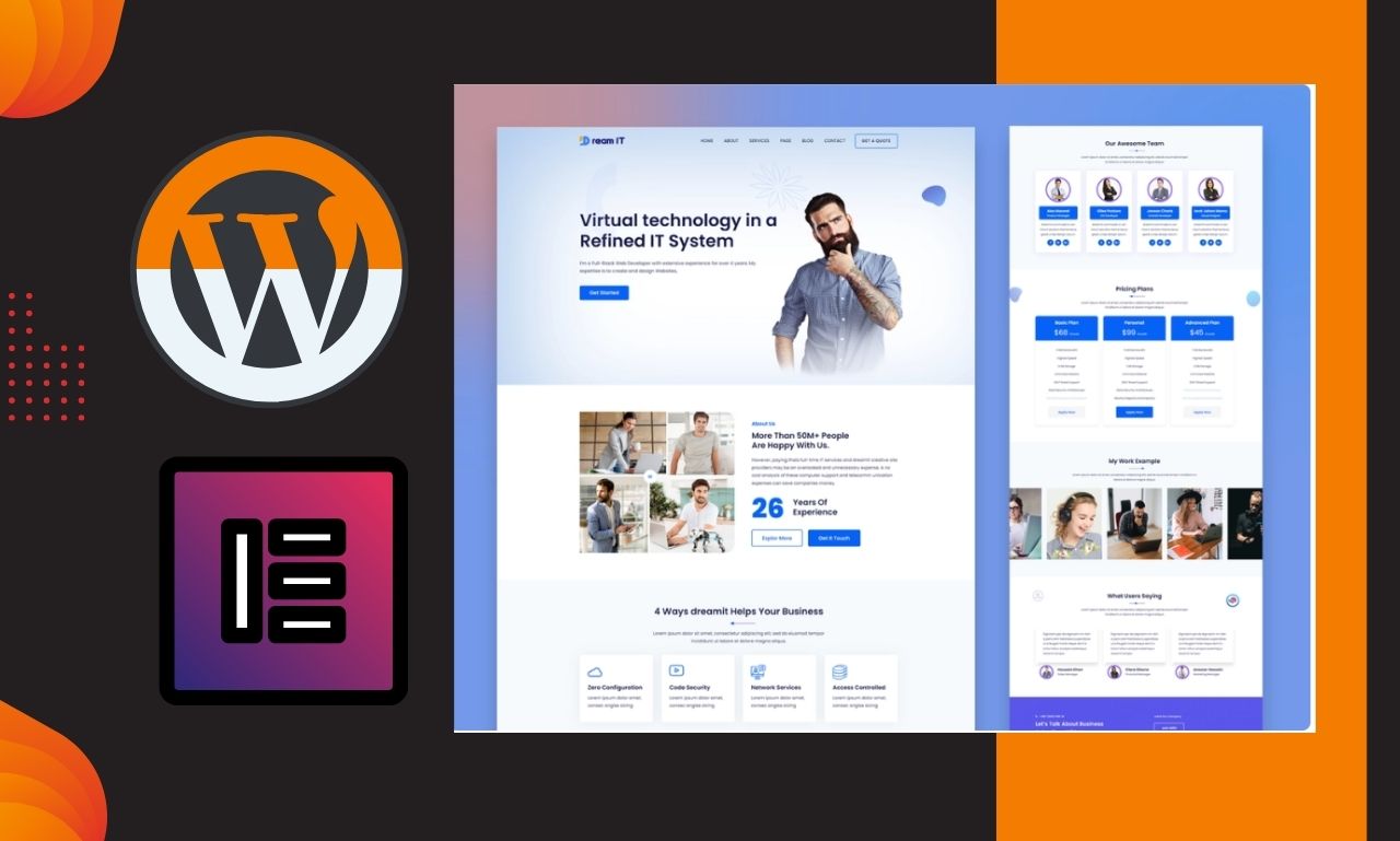 I will build clean wordpress website design with elementor pro
