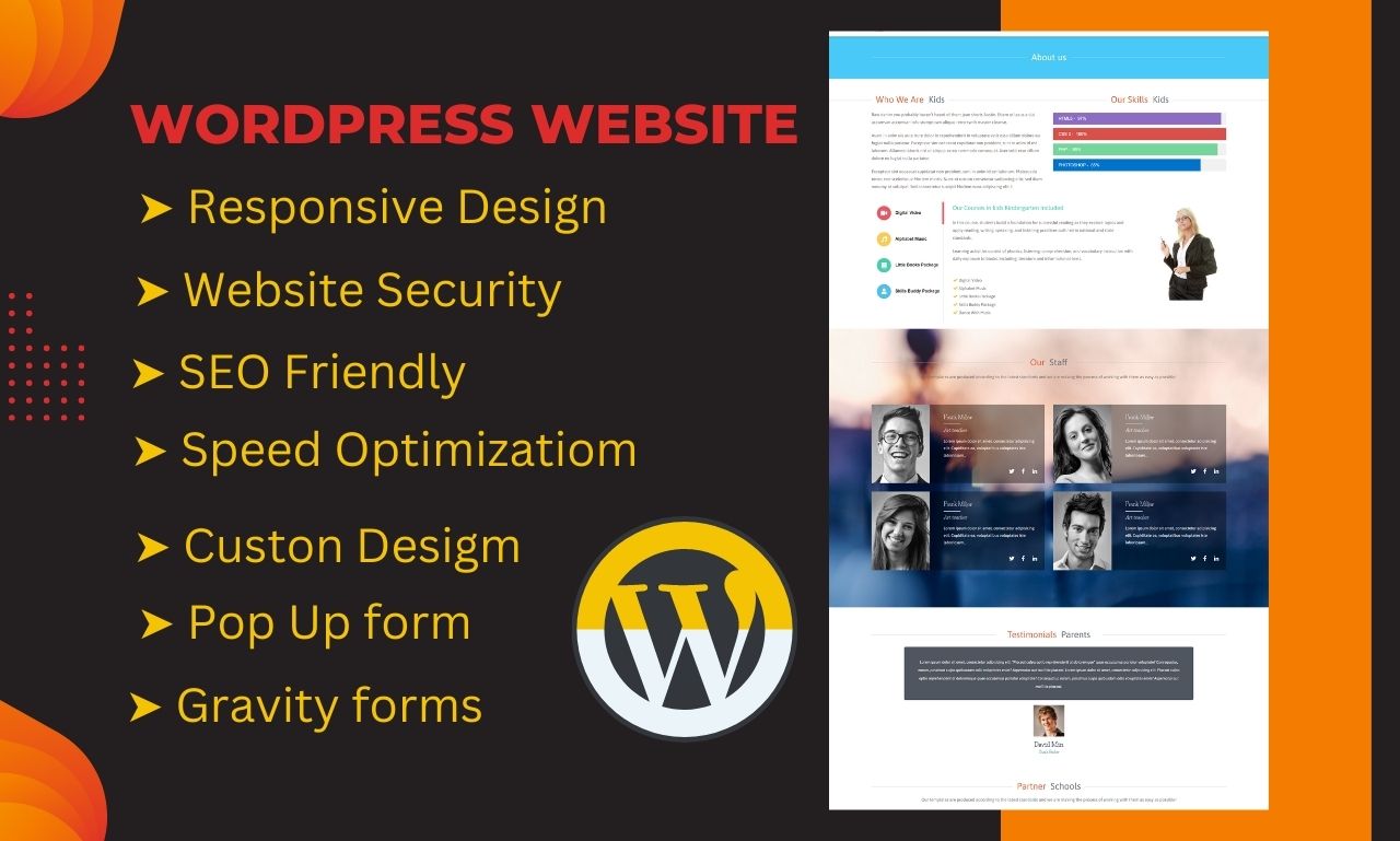 I will build clean wordpress website design with elementor pro