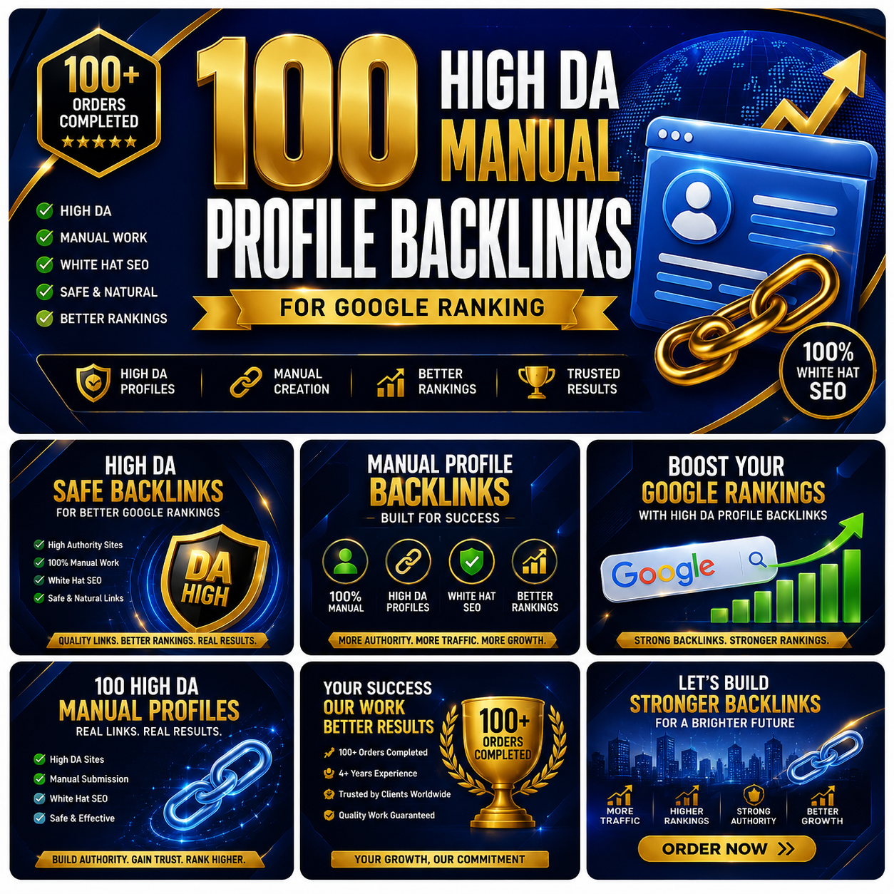 Create 100 High DA Manual Profile Backlinks for Google Ranking