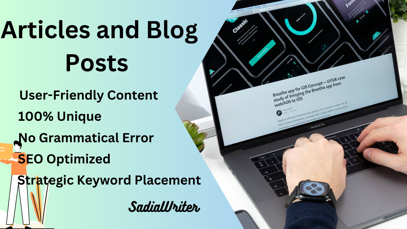 I will write well researched 1500 words article and blog posts for you Website 