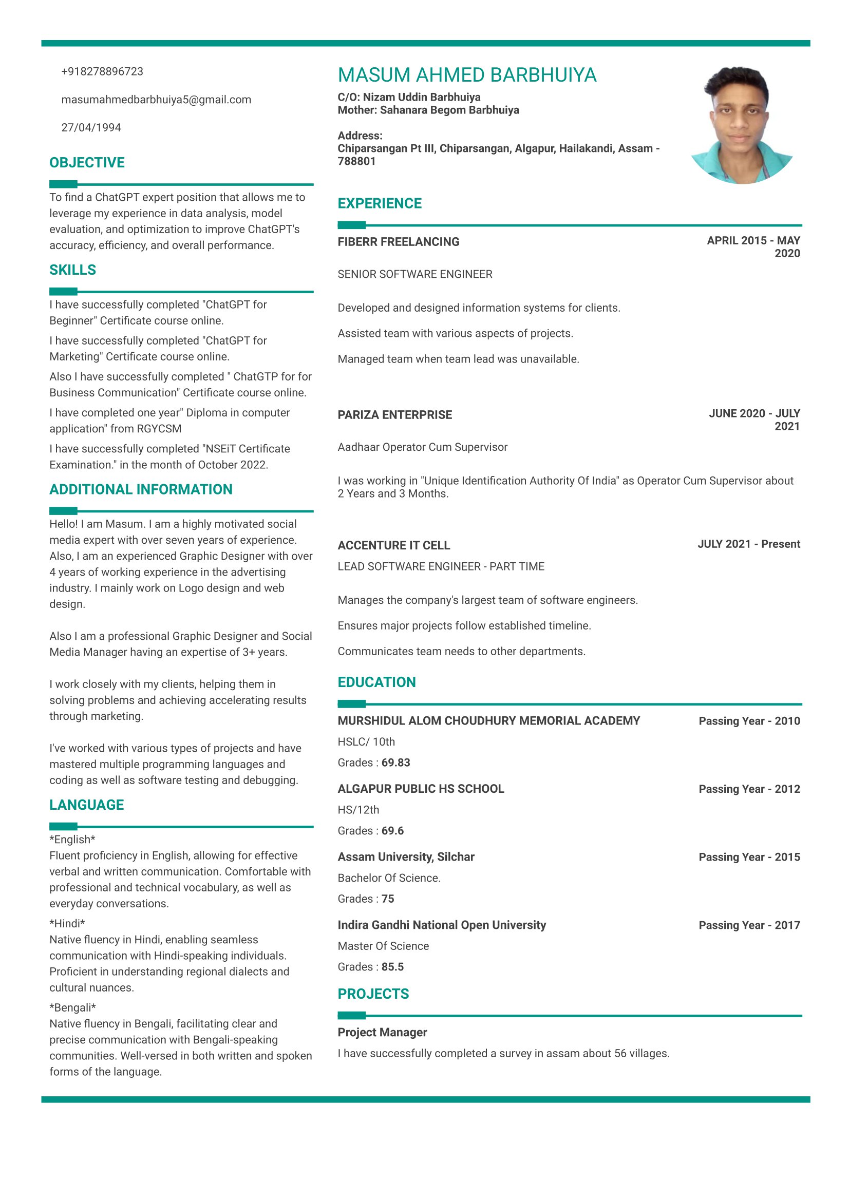 I will design a creative resume and cover letter for you.