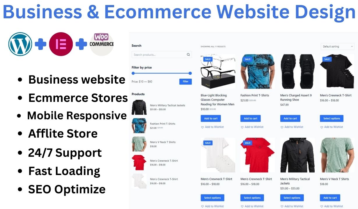 Professional & Responsive wordpress E-Commerce, Business, online store, blog website