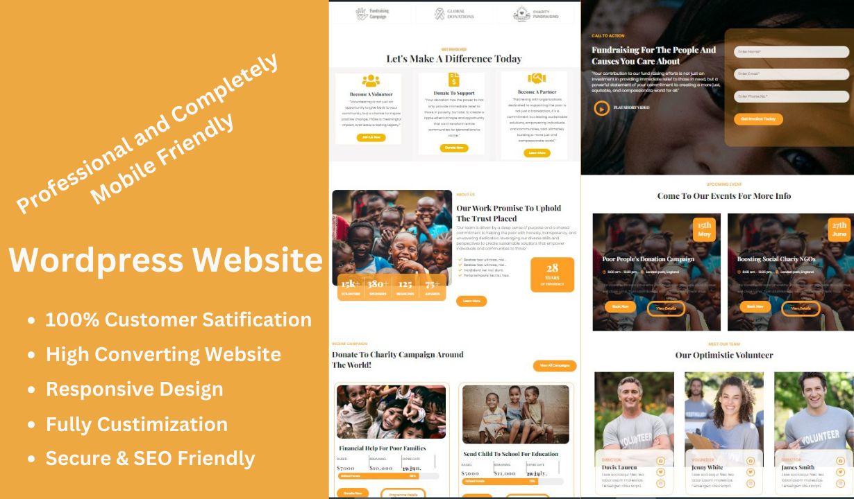 Professional & Responsive wordpress E-Commerce, Business, online store, blog website