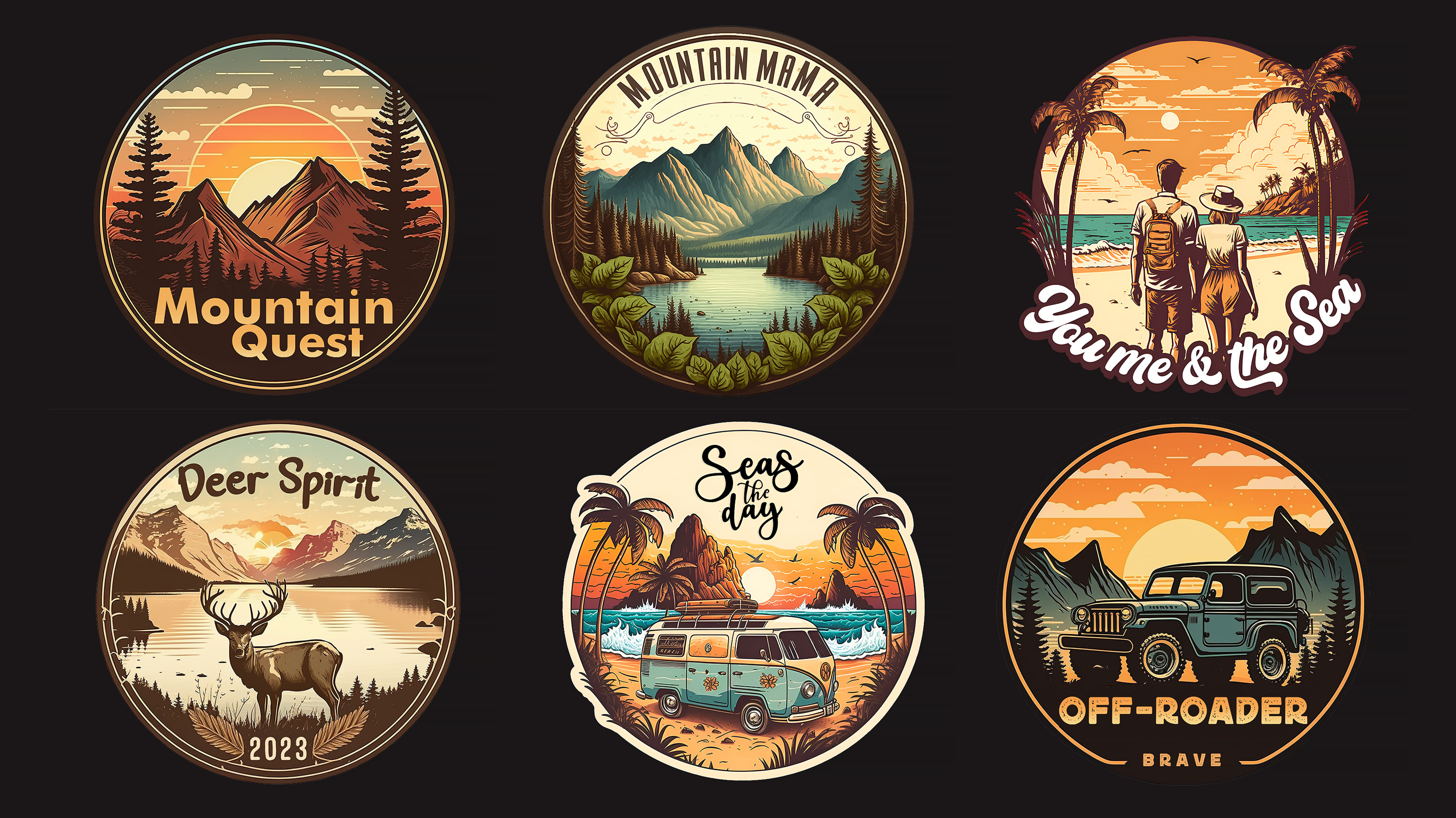 I will make unique vintage badge retro design for t shirt and logo