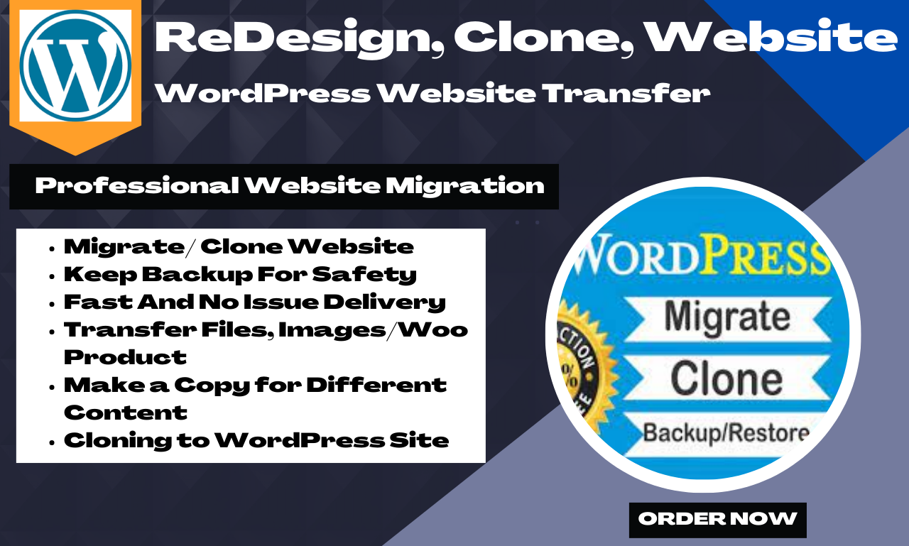 migrate clone transfer backup secure perfectly your WordPress website to a new host in hours 