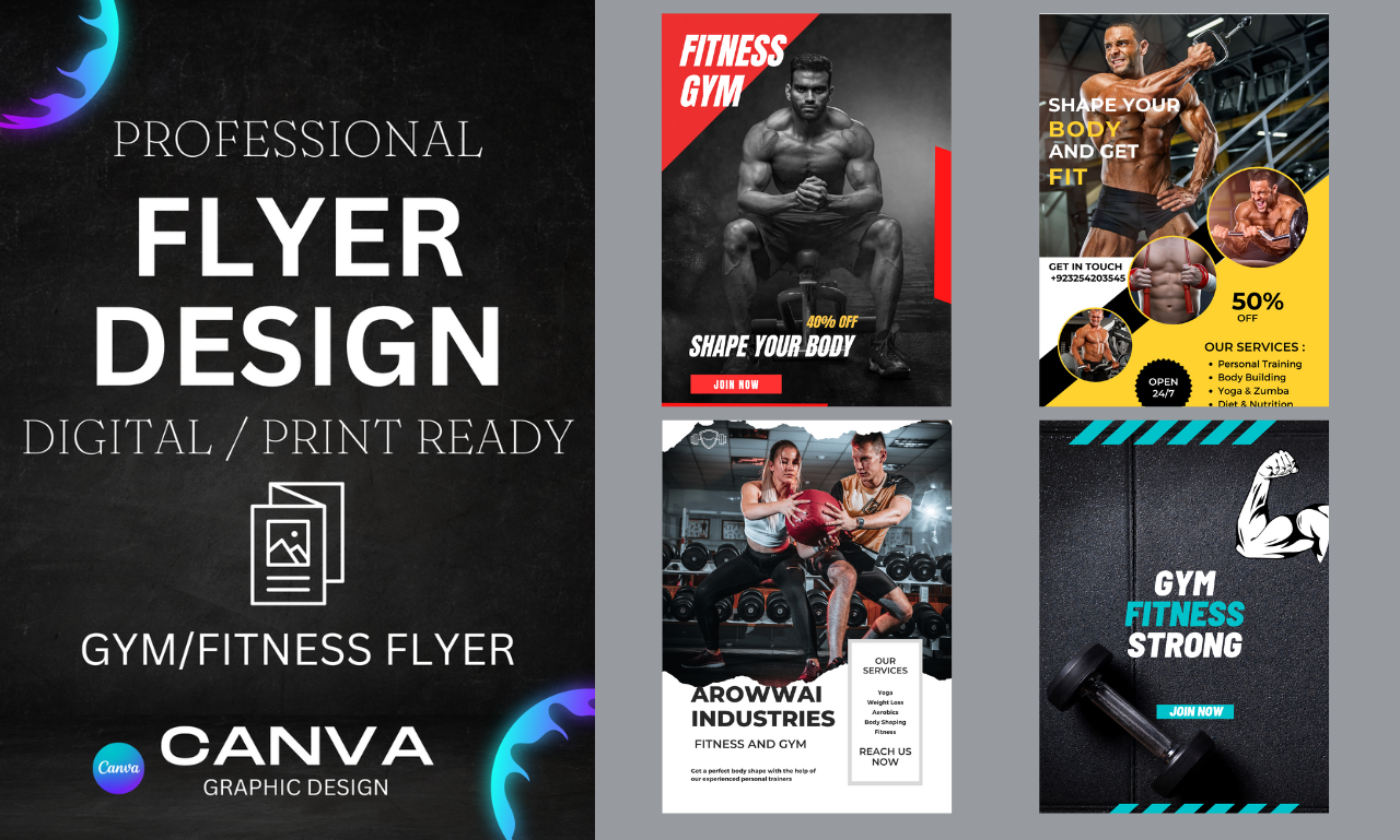 I will design flyer, editable templates, social media post, on canva pro 