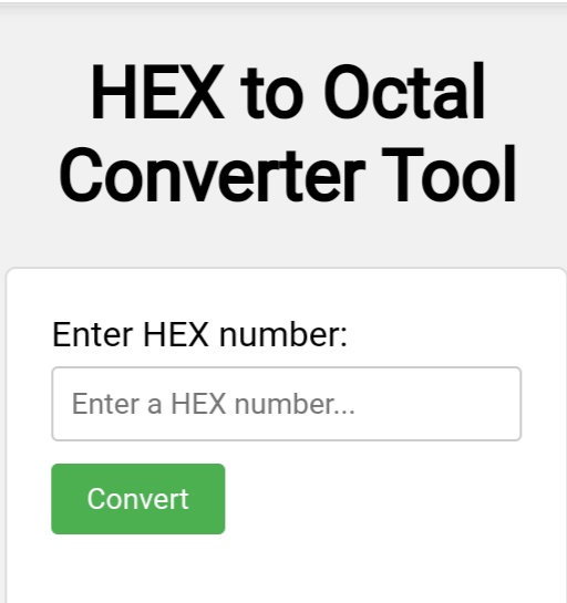 Hex to octal conversion table is a table that helps converting hexadecimal numbers to octal numbers 