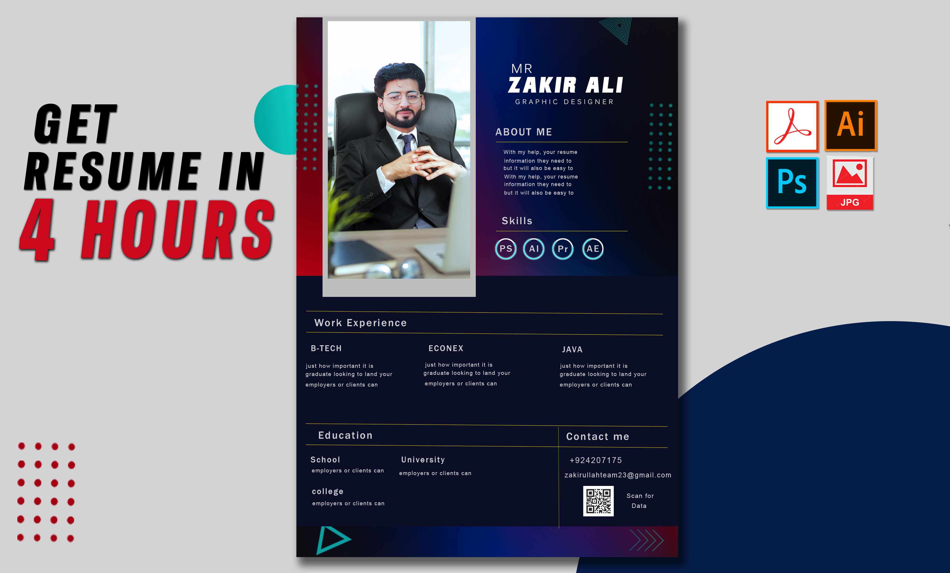 I will write and design modern and professional resume and cv in 4 hours 