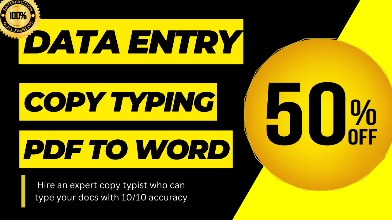 I will do accurate data entry and copy typing