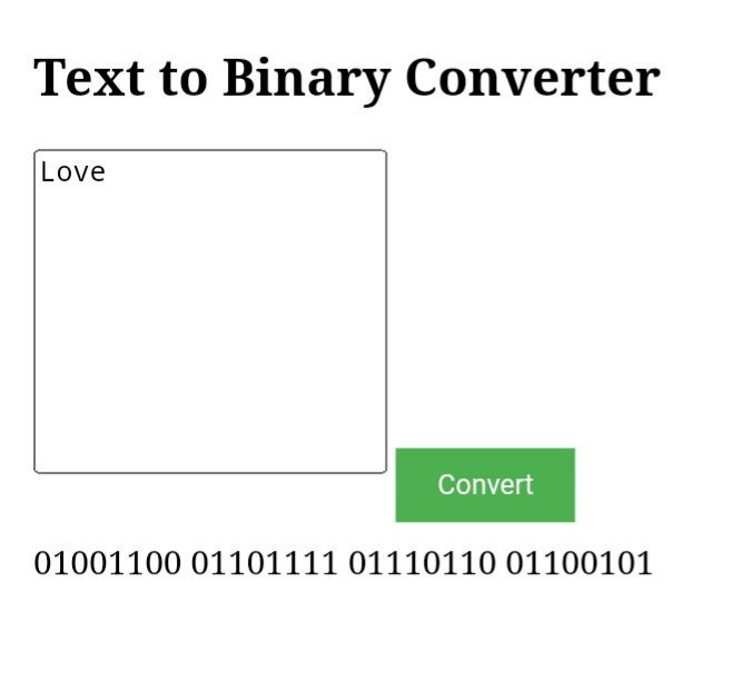 Best coding for text to binary converter 