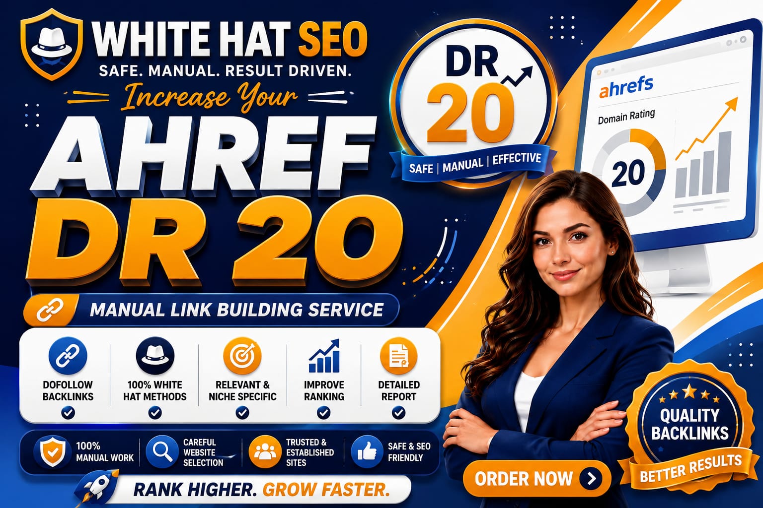 I will increase domain rating ahref DR 20 plus of you...