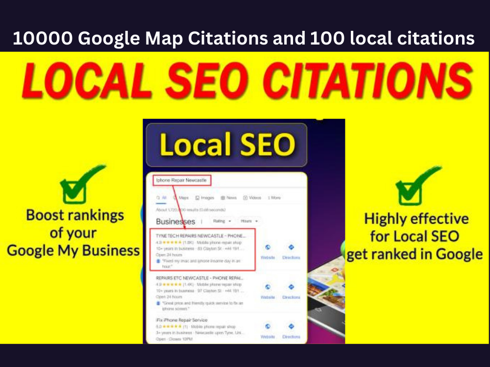 You will get 2000 Google Map Citations improve Google Rank