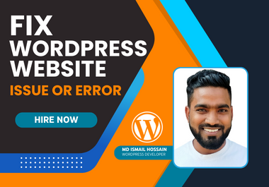 I will fix WordPress website issues, errors or bugs