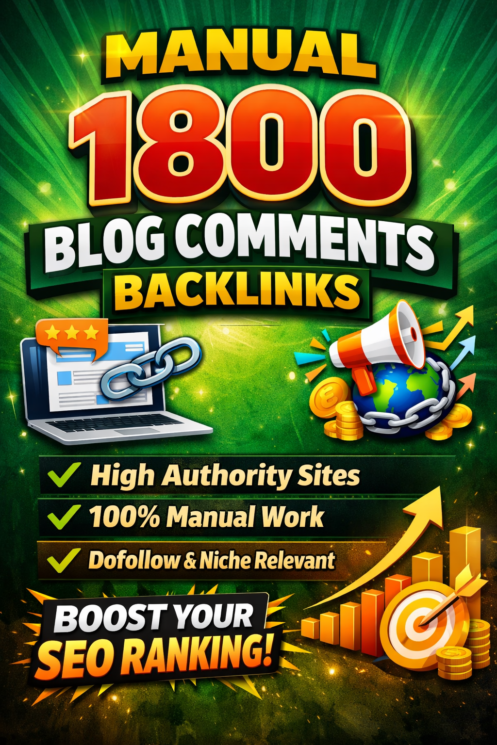 I will create high-quality manual backlinks and do on-page SEO for your website