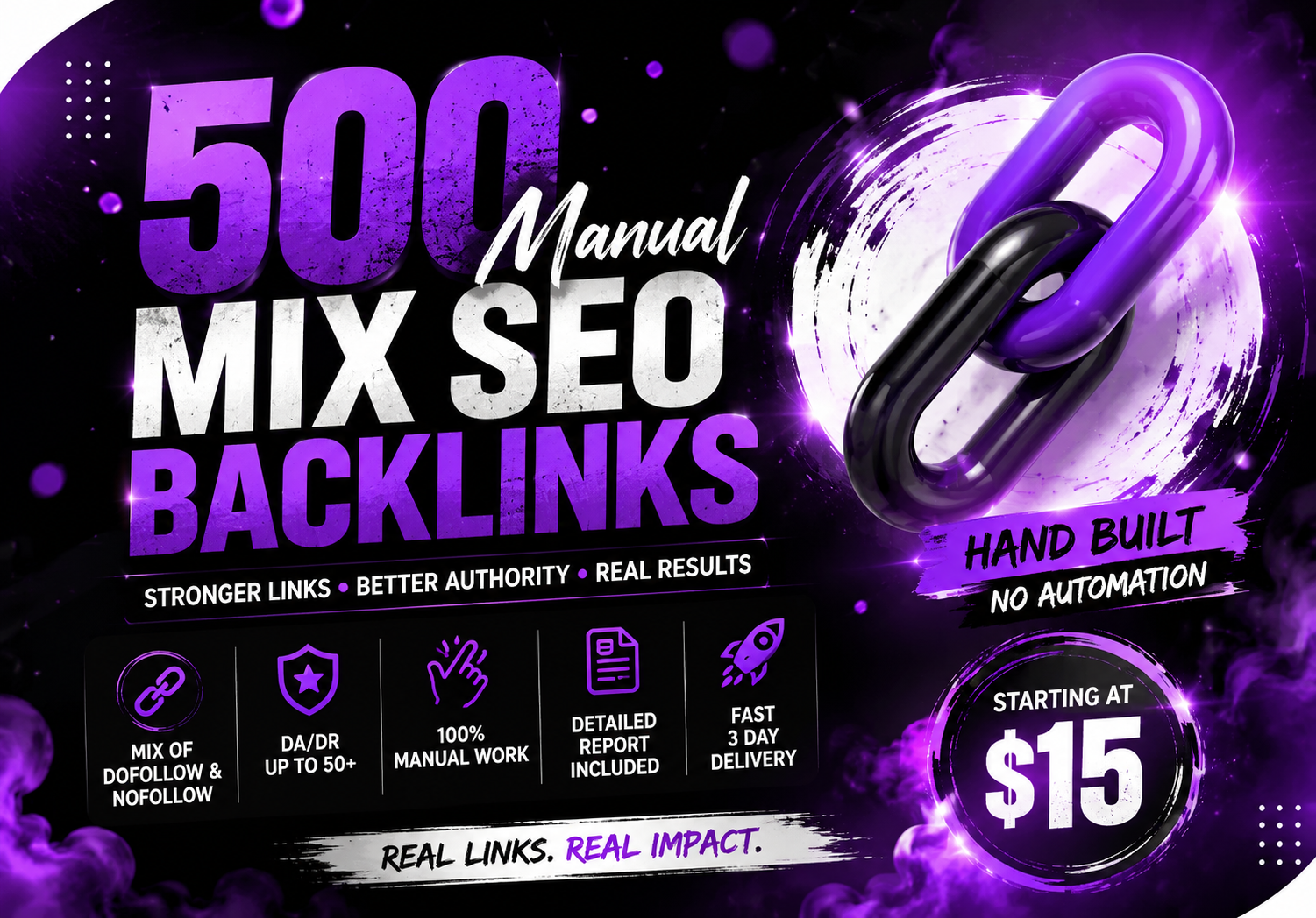 I Will Deliver 500 Manual Mixed Backlinks to Diversif...