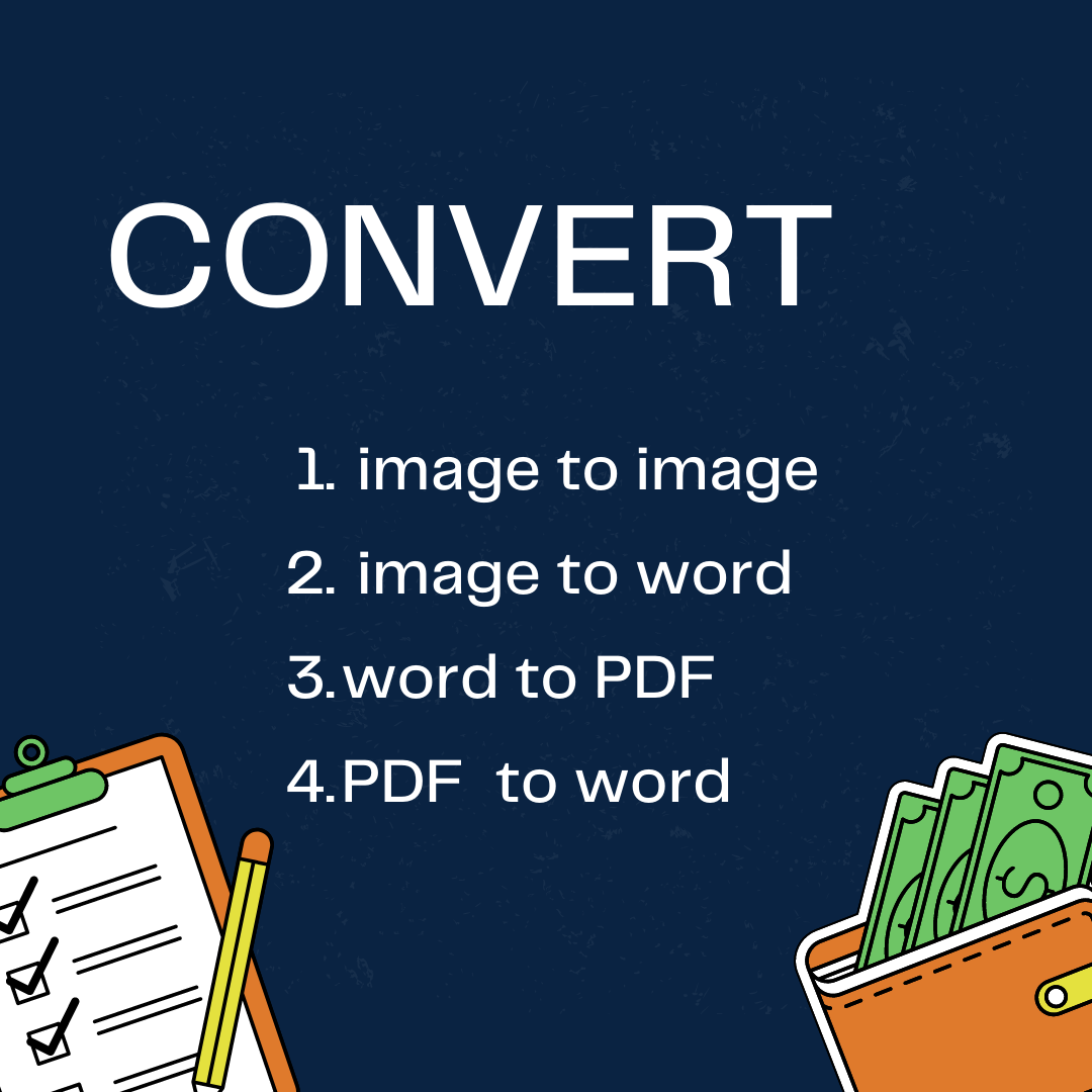 JPG,JPEG,PNG convert to word and pdf files