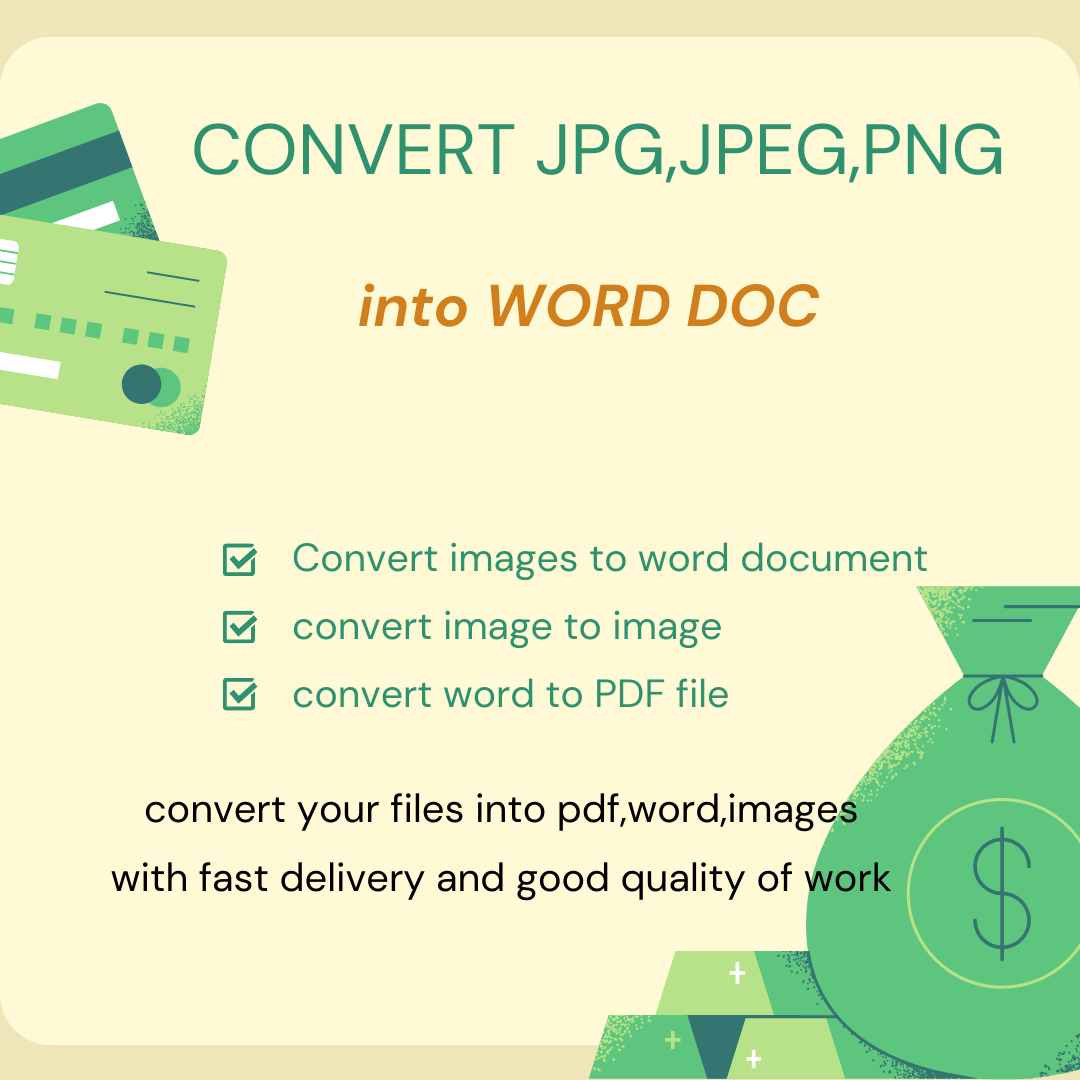 JPG,JPEG,PNG convert to word and pdf files