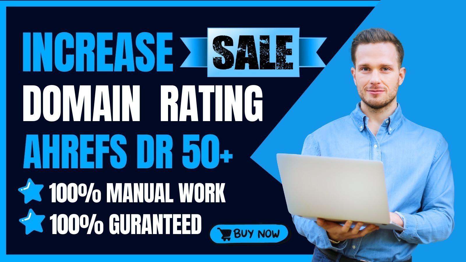 I Will Increase you Website DR 50+ Domain Rating by Ahrefs using white hat dofollow Seo Backlinks