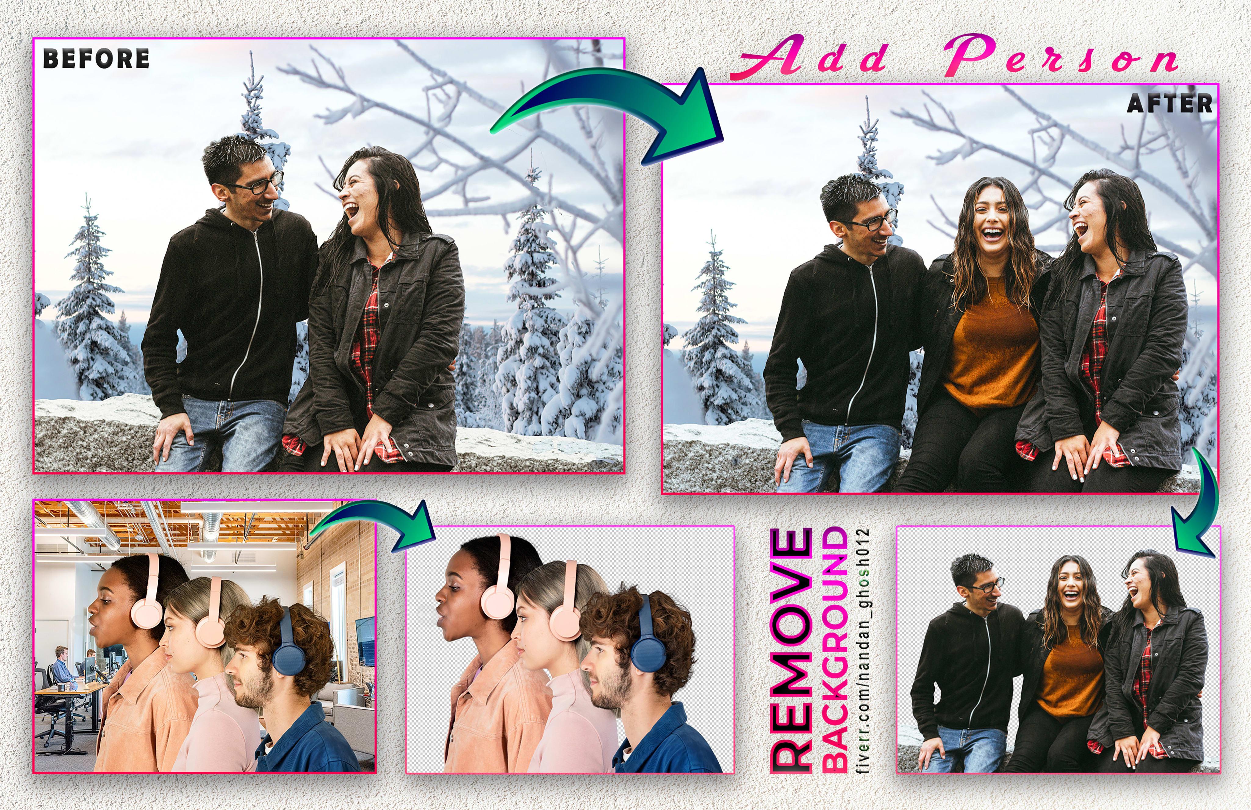 I will remove a person or object from a picture with photoshop