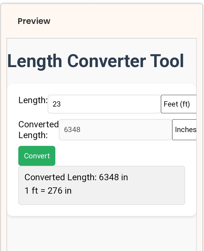 Script for simple Length converter tool in HTML for $20 - SEOClerks