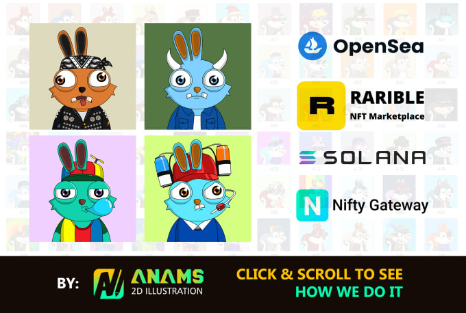 I will draw and generate 10,000 nft art collections with any style