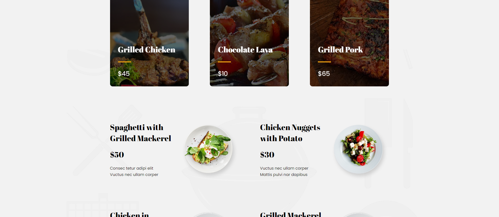 Responsive Food Restaurant website 