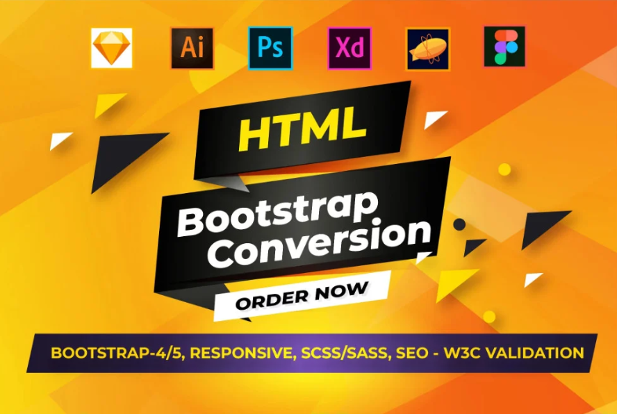 I will convert figma to html, xd to html, psd to html responsive bootstrap
