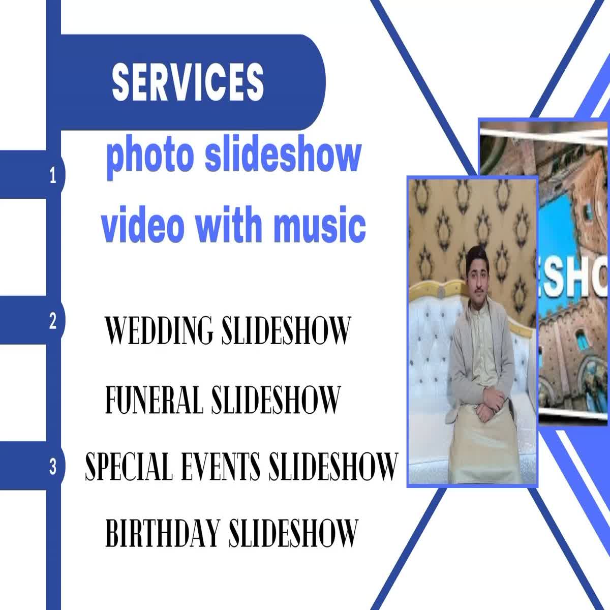 I will create photo slideshow,promo video with music 