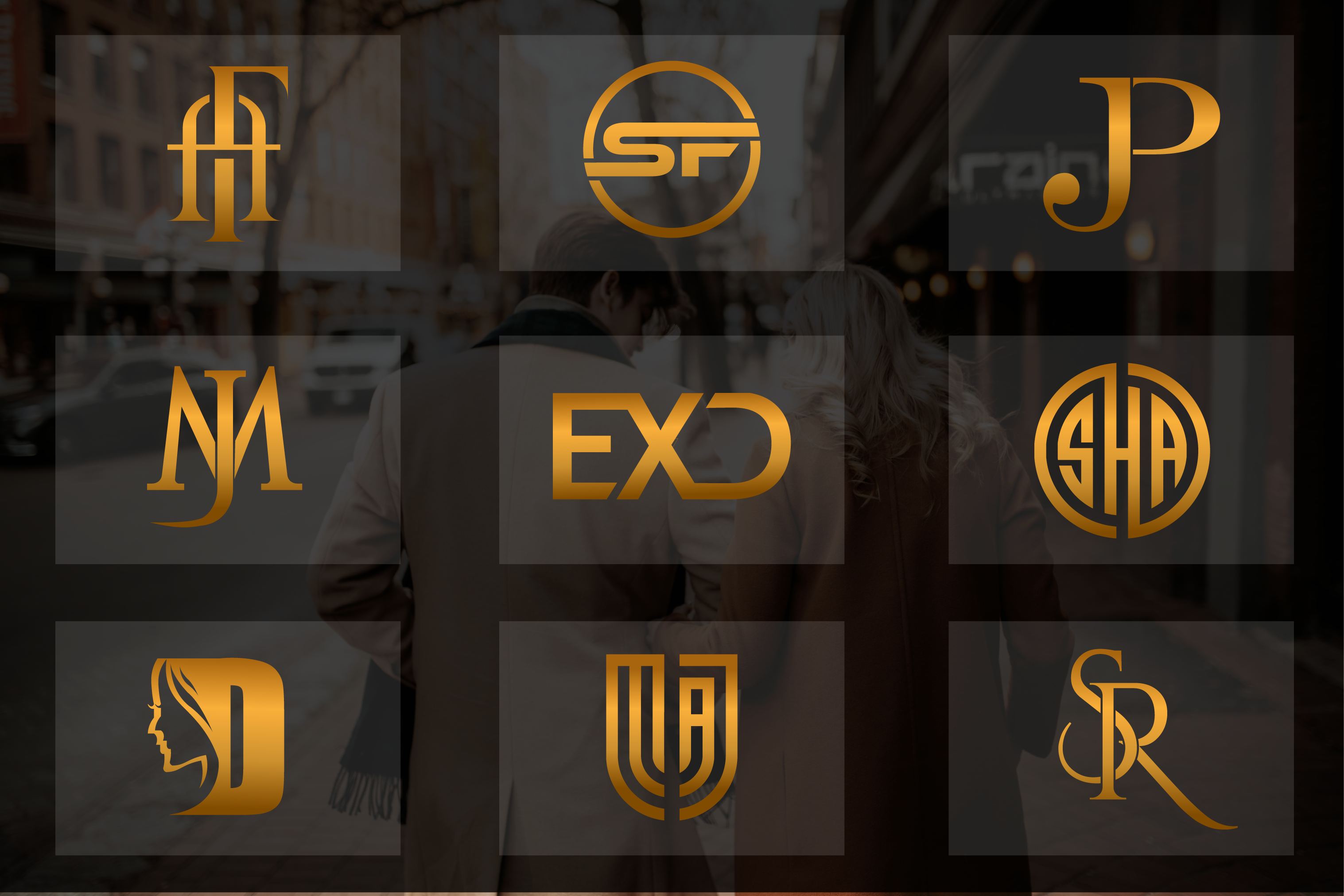 design creative lettering initial letters monogram logo