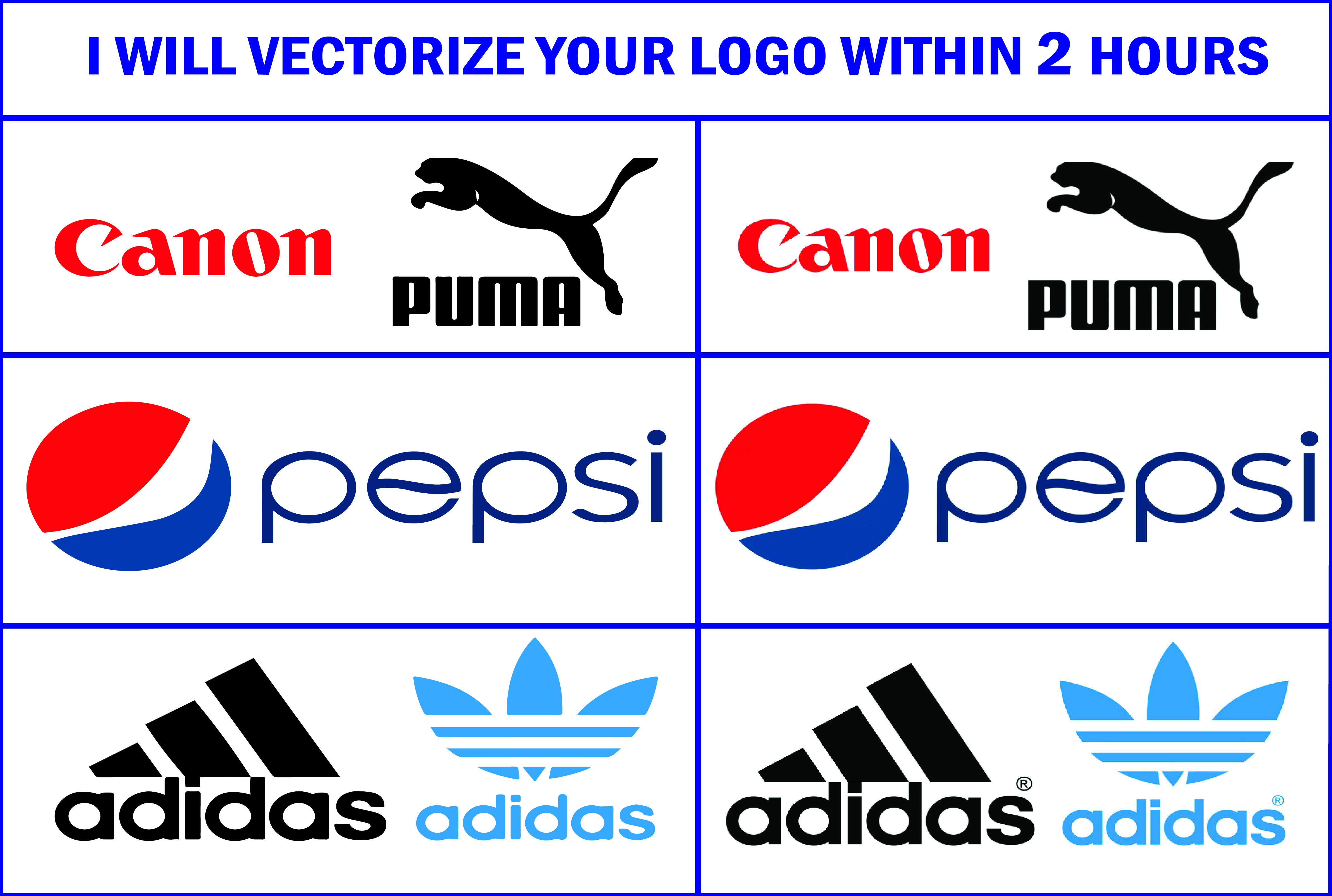 I can flawlessly trace logos or images into vector format.