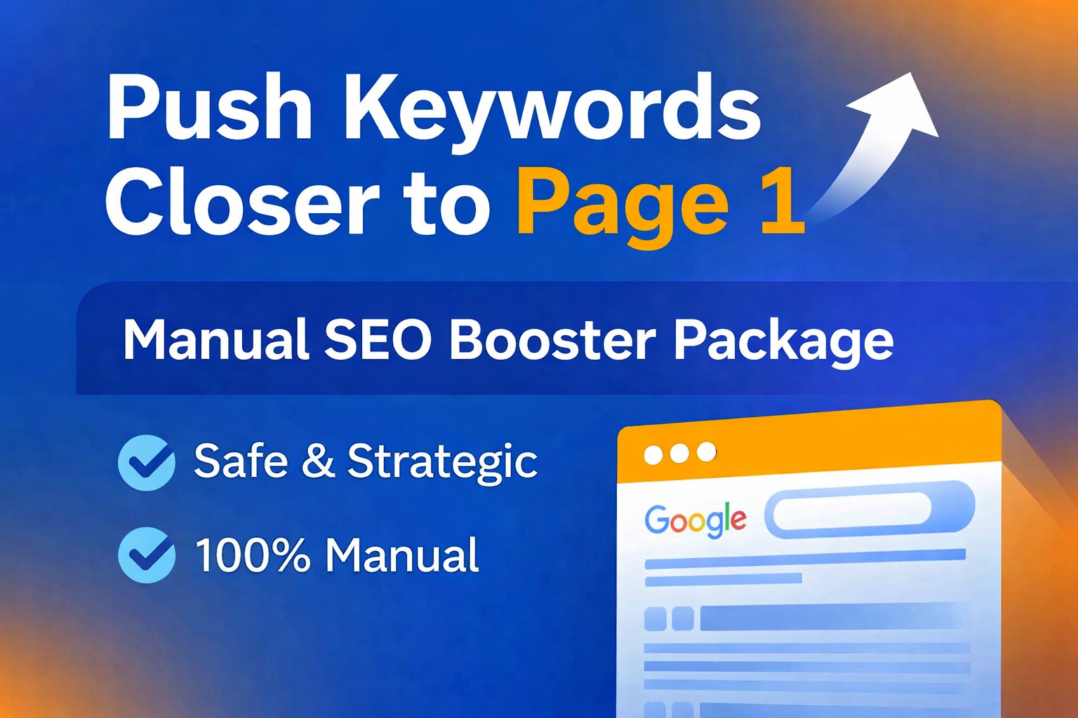 push your keywords closer to Page 1 with a powerful SEO booster Package